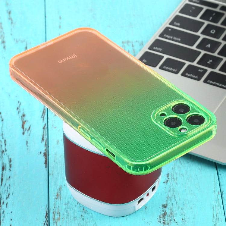 For iPhone 11 Pro Max Straight Edge Gradient Color TPU Protective Case