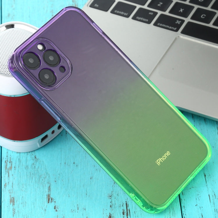 For iPhone 11 Pro Max Straight Edge Gradient Color TPU Protective Case