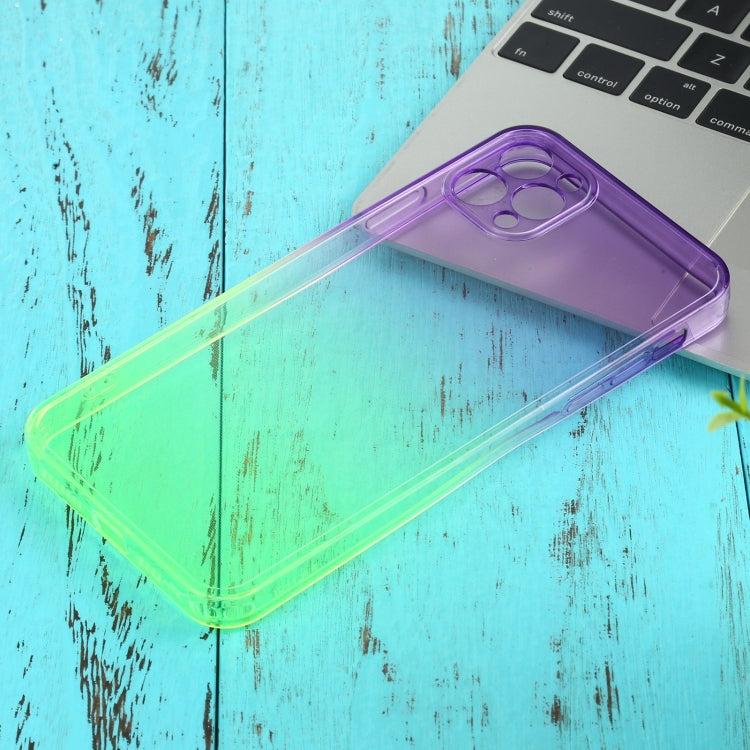For iPhone 11 Pro Max Straight Edge Gradient Color TPU Protective Case