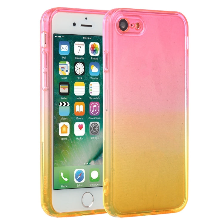 For iPhone SE 2022 / SE 2020 / 8 / 7 Straight Edge Gradient Color TPU Protective Case