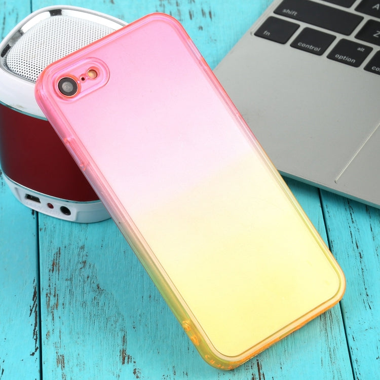For iPhone SE 2022 / SE 2020 / 8 / 7 Straight Edge Gradient Color TPU Protective Case