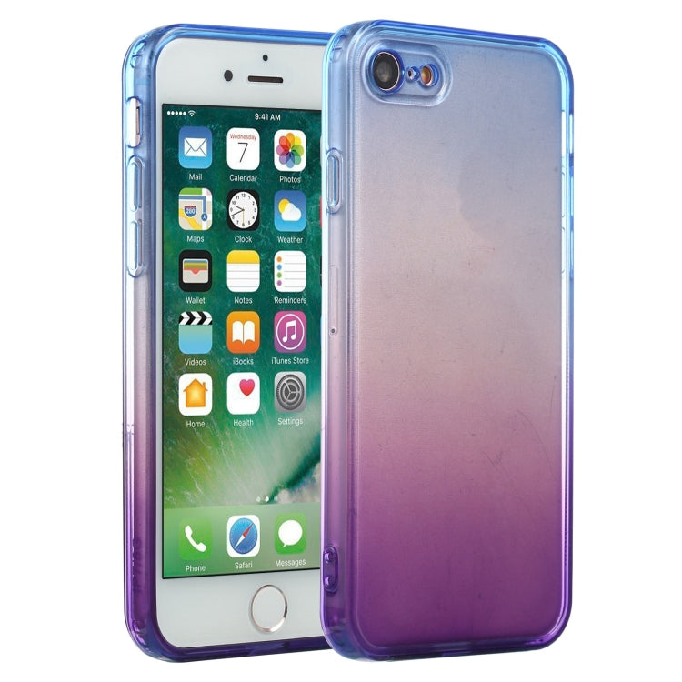 For iPhone SE 2022 / SE 2020 / 8 / 7 Straight Edge Gradient Color TPU Protective Case