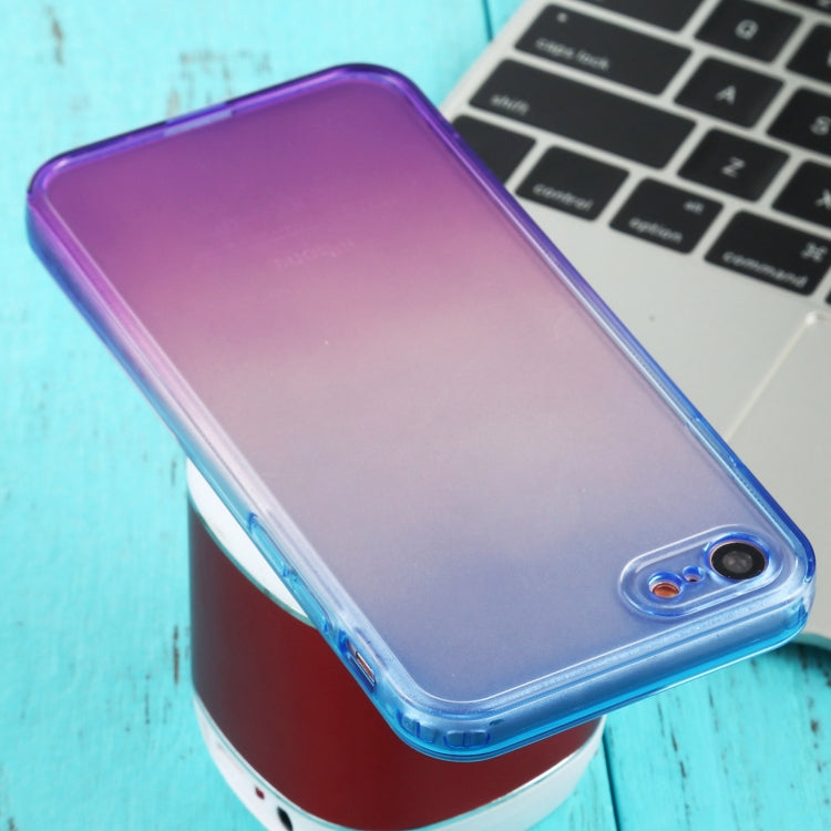 For iPhone SE 2022 / SE 2020 / 8 / 7 Straight Edge Gradient Color TPU Protective Case