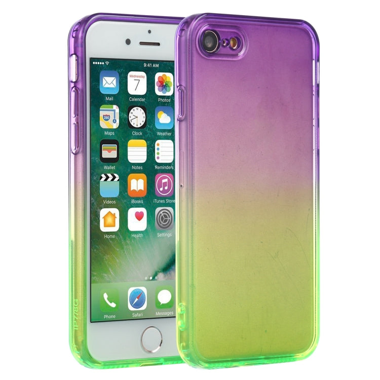 For iPhone SE 2022 / SE 2020 / 8 / 7 Straight Edge Gradient Color TPU Protective Case