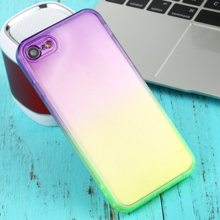 For iPhone SE 2022 / SE 2020 / 8 / 7 Straight Edge Gradient Color TPU Protective Case