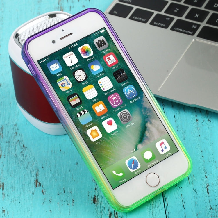 For iPhone SE 2022 / SE 2020 / 8 / 7 Straight Edge Gradient Color TPU Protective Case