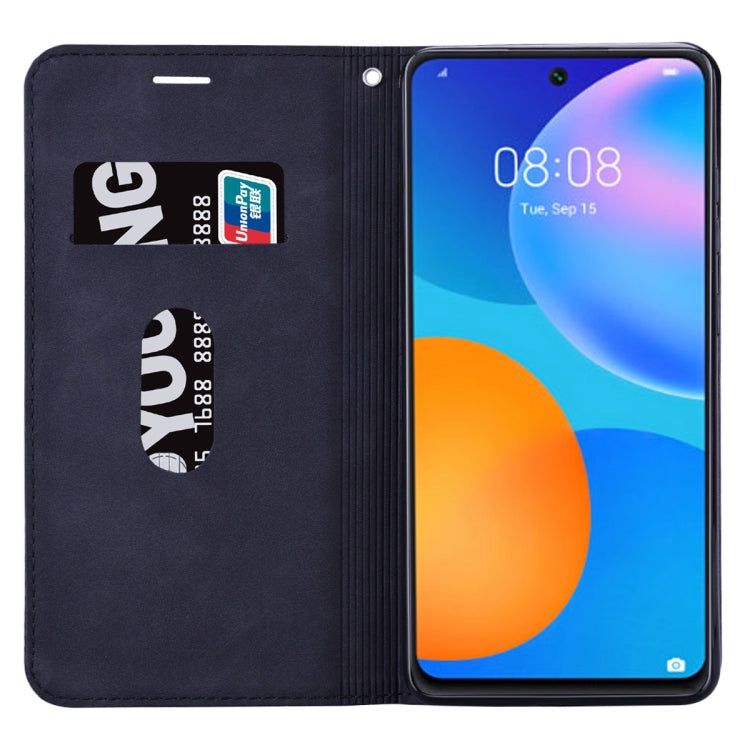 For Huawei P smart 2021 Frosted Business Magnetic Horizontal Flip PU Leather Case with Holder & Card Slot & Lanyard