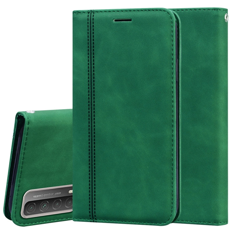 For Huawei P smart 2021 Frosted Business Magnetic Horizontal Flip PU Leather Case with Holder & Card Slot & Lanyard