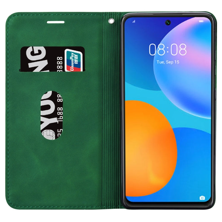 For Huawei P smart 2021 Frosted Business Magnetic Horizontal Flip PU Leather Case with Holder & Card Slot & Lanyard