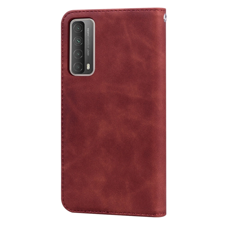 For Huawei P smart 2021 Frosted Business Magnetic Horizontal Flip PU Leather Case with Holder & Card Slot & Lanyard