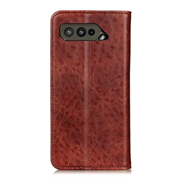 For Asus ROG Phone 5 Ultimate Magnetic Crazy Horse Texture Horizontal Flip Leather Case with Holder & Card Slots & Wallet