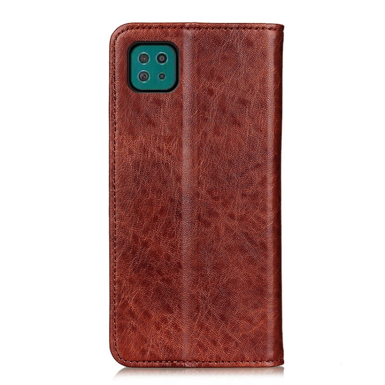 For Samsung Galaxy A22 5G(EU Version) Magnetic Crazy Horse Texture Horizontal Flip Leather Case with Holder & Card Slots & Wallet
