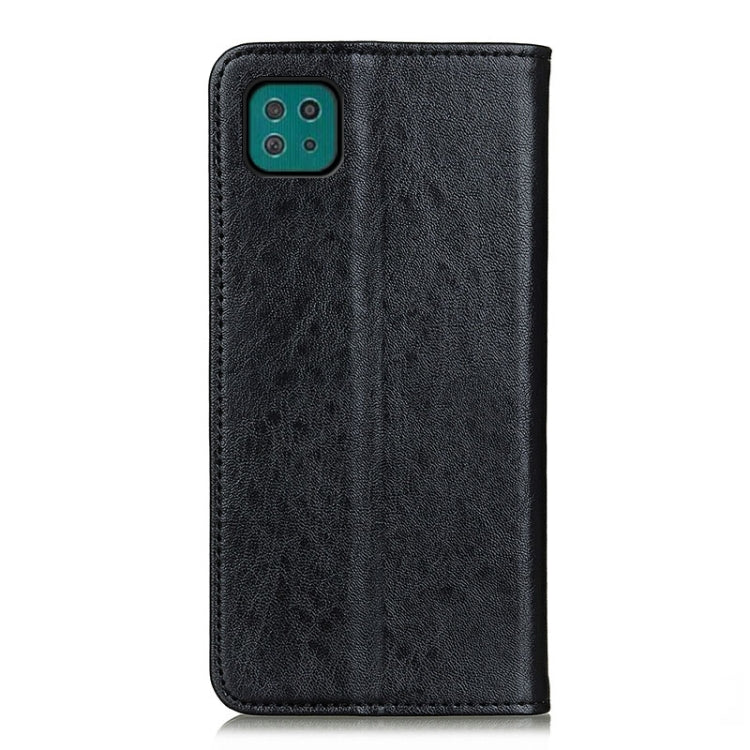 For Samsung Galaxy A22 5G(EU Version) Magnetic Crazy Horse Texture Horizontal Flip Leather Case with Holder & Card Slots & Wallet