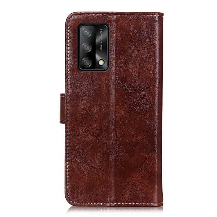 For OPPO F19 / A74 4G Retro Crazy Horse Texture Horizontal Flip Leather Case with Holder & Card Slots & Photo Frame & Wallet