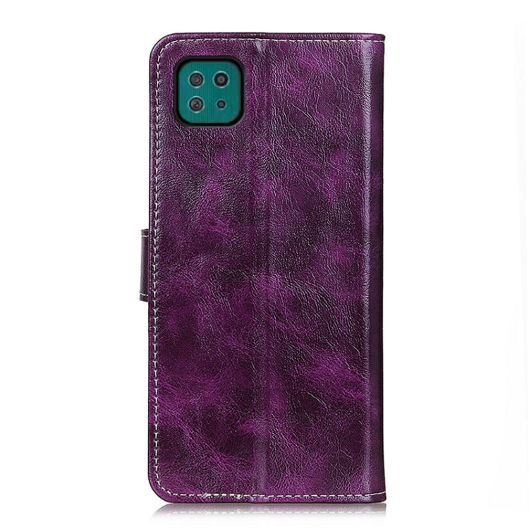 For Samsung Galaxy A22 5G(EU Version) Retro Crazy Horse Texture Horizontal Flip Leather Case with Holder & Card Slots & Photo Frame & Wallet