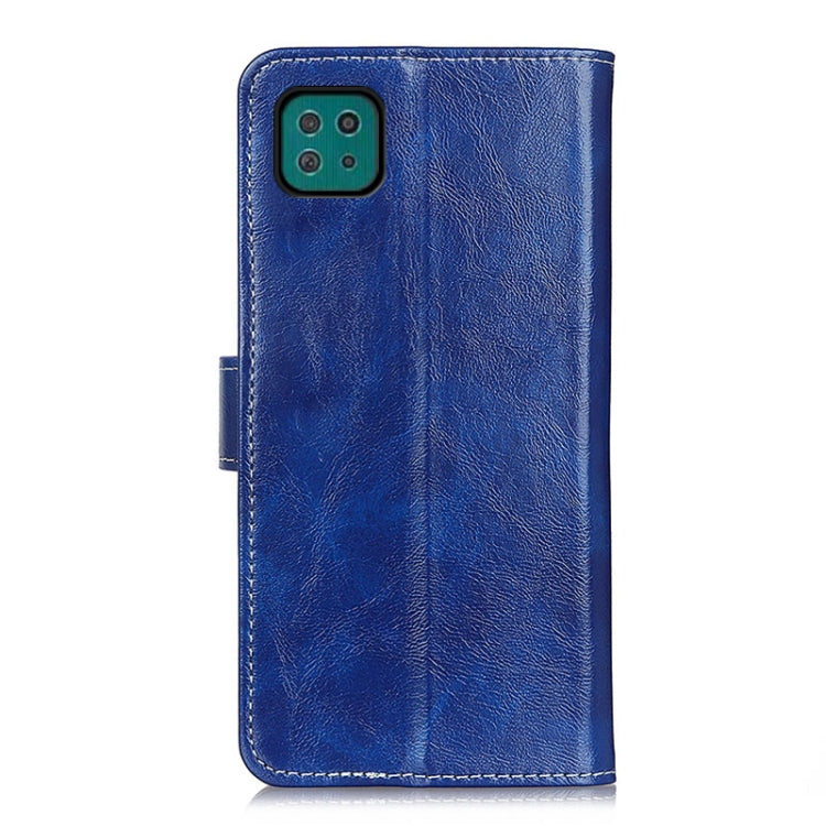 For Samsung Galaxy A22 5G(EU Version) Retro Crazy Horse Texture Horizontal Flip Leather Case with Holder & Card Slots & Photo Frame & Wallet
