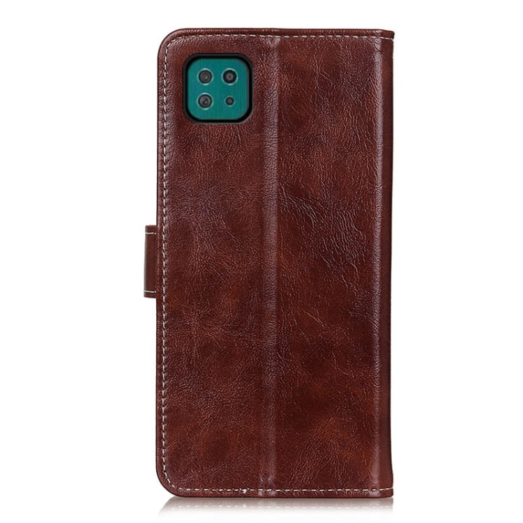 For Samsung Galaxy A22 5G(EU Version) Retro Crazy Horse Texture Horizontal Flip Leather Case with Holder & Card Slots & Photo Frame & Wallet
