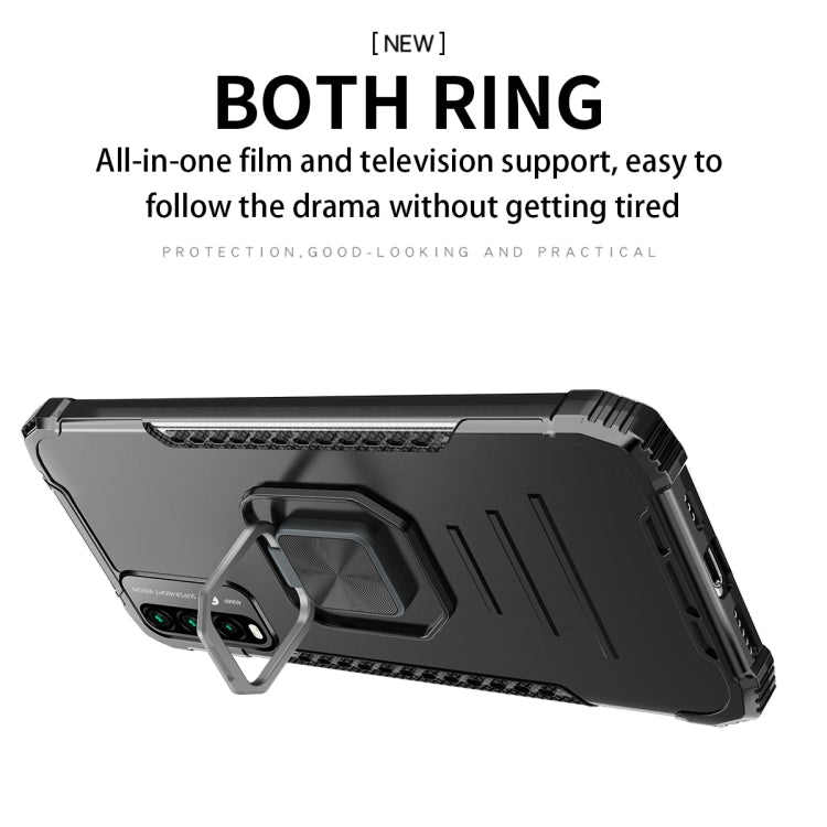 For Xiaomi Redmi Note 9 4G CN Version / Poco M3 / Redmi 9 Power / Redmi 9T Fierce Warrior Series Armor All-inclusive Shockproof Aluminum Alloy + TPU Protective Case with Ring Holder