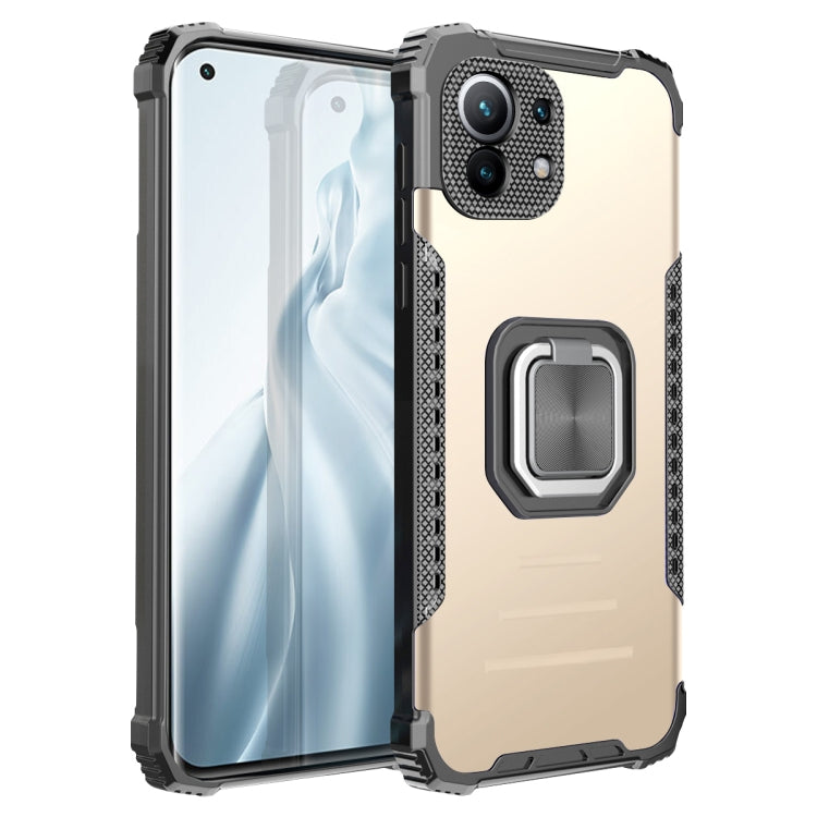 For Xiaomi Mi 11 Fierce Warrior Series Armor All-inclusive Shockproof Aluminum Alloy + TPU Protective Case with Ring Holder