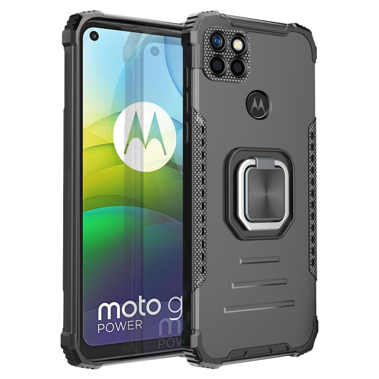 For Motorola Moto G9 Power Fierce Warrior Series Armor All-inclusive Shockproof Aluminum Alloy + TPU Protective Case with Ring Holder