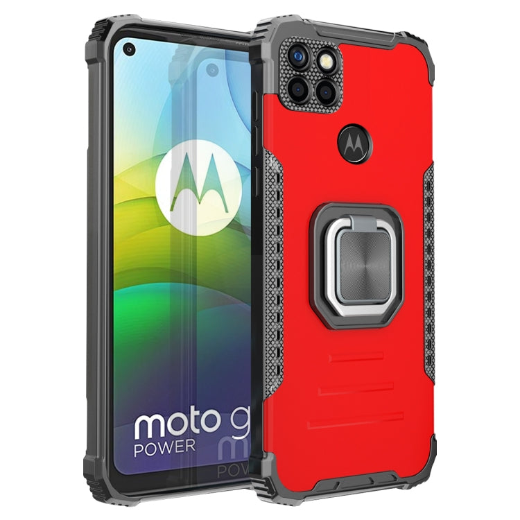For Motorola Moto G9 Power Fierce Warrior Series Armor All-inclusive Shockproof Aluminum Alloy + TPU Protective Case with Ring Holder