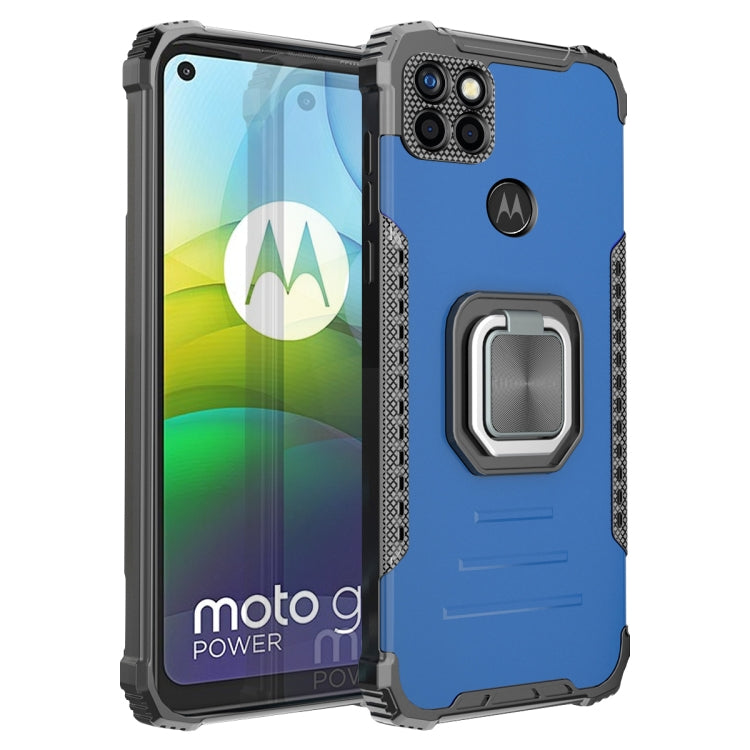For Motorola Moto G9 Power Fierce Warrior Series Armor All-inclusive Shockproof Aluminum Alloy + TPU Protective Case with Ring Holder