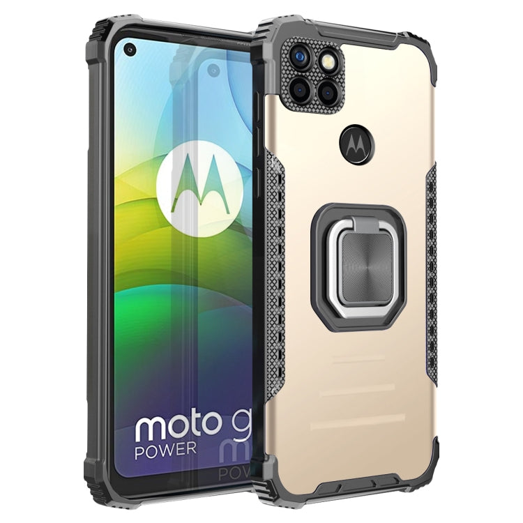 For Motorola Moto G9 Power Fierce Warrior Series Armor All-inclusive Shockproof Aluminum Alloy + TPU Protective Case with Ring Holder