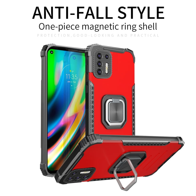 For Motorola Moto G9 Plus Fierce Warrior Series Armor All-inclusive Shockproof Aluminum Alloy + TPU Protective Case with Ring Holder