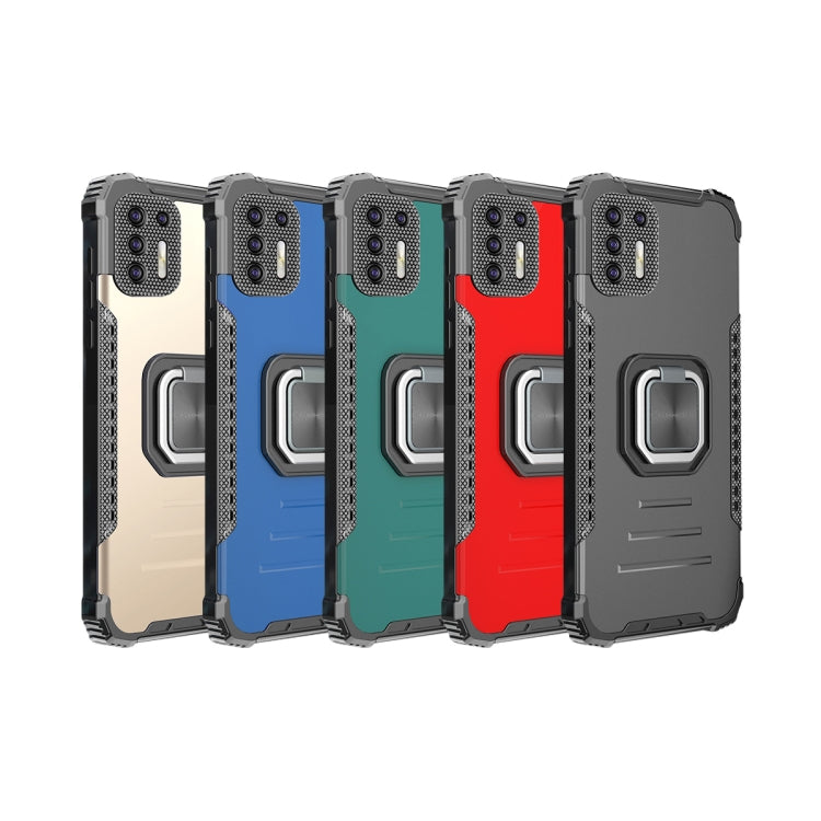 For Motorola Moto G9 Plus Fierce Warrior Series Armor All-inclusive Shockproof Aluminum Alloy + TPU Protective Case with Ring Holder