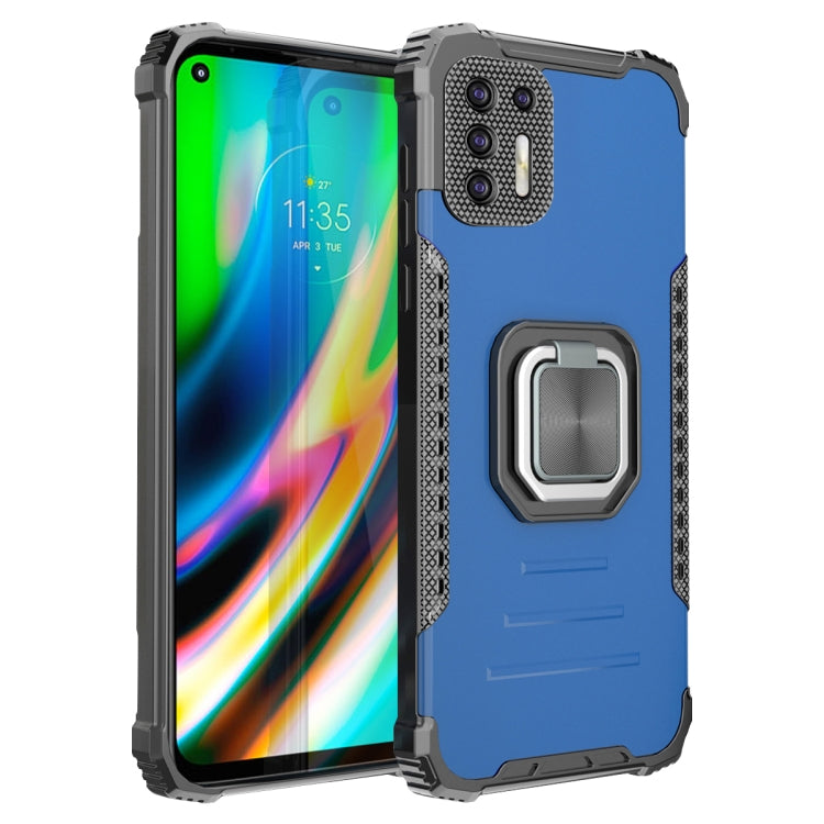 For Motorola Moto G9 Plus Fierce Warrior Series Armor All-inclusive Shockproof Aluminum Alloy + TPU Protective Case with Ring Holder
