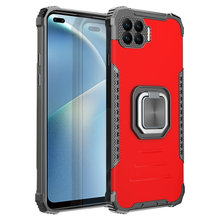 For OPPO Reno4 F Fierce Warrior Series Armor All-inclusive Shockproof Aluminum Alloy + TPU Protective Case with Ring Holder