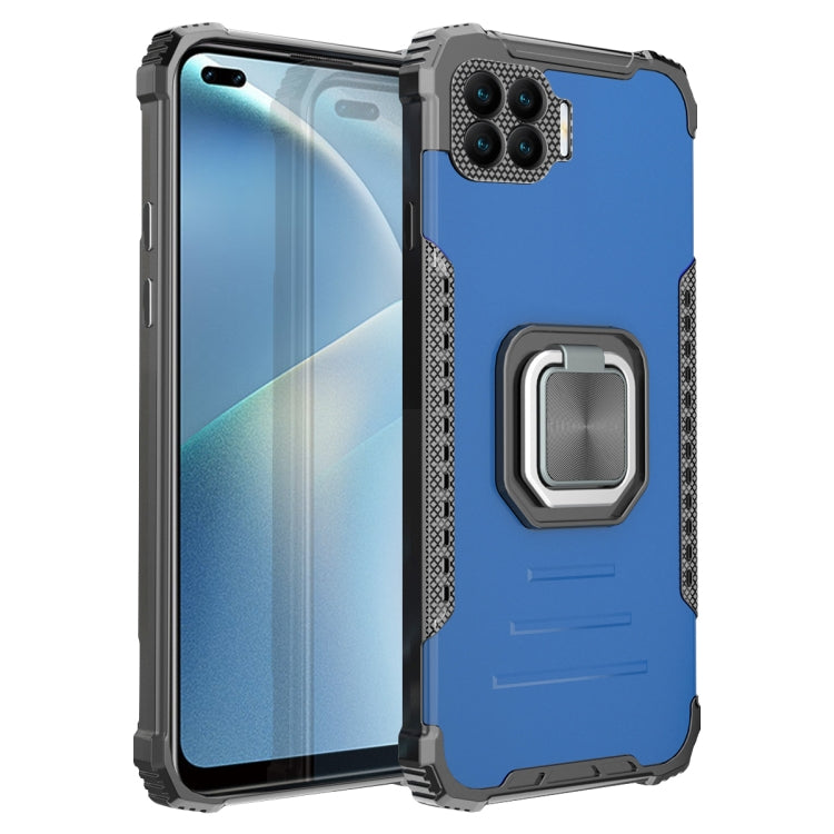 For OPPO Reno4 F Fierce Warrior Series Armor All-inclusive Shockproof Aluminum Alloy + TPU Protective Case with Ring Holder