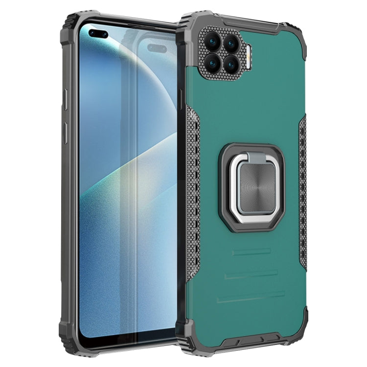 For OPPO Reno4 F Fierce Warrior Series Armor All-inclusive Shockproof Aluminum Alloy + TPU Protective Case with Ring Holder