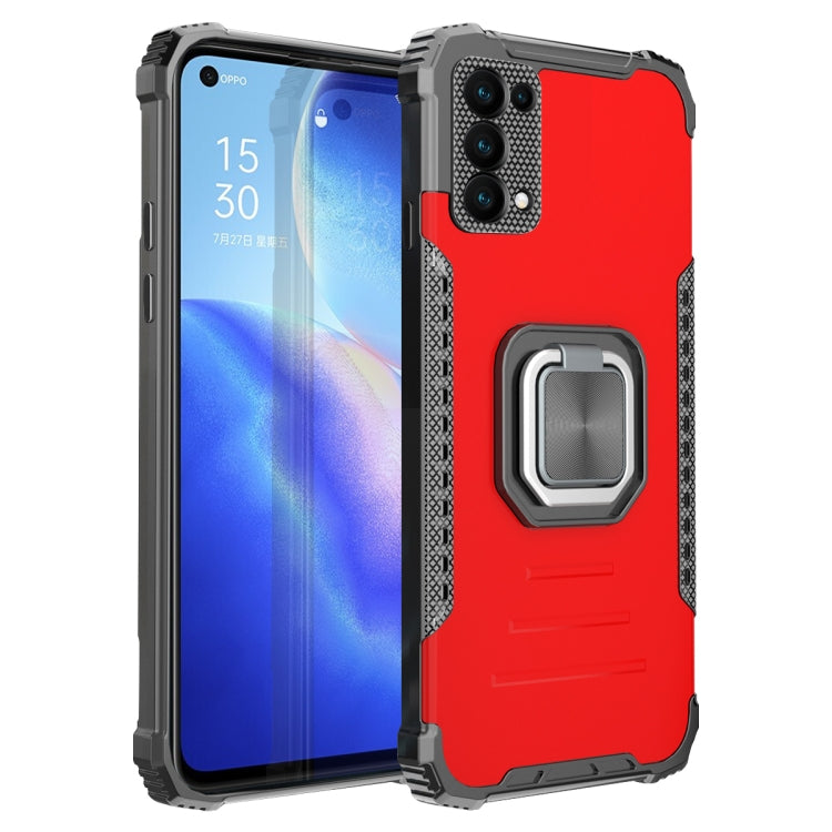 For OPPO Reno 5 Fierce Warrior Series Armor All-inclusive Shockproof Aluminum Alloy + TPU Protective Case with Ring Holder