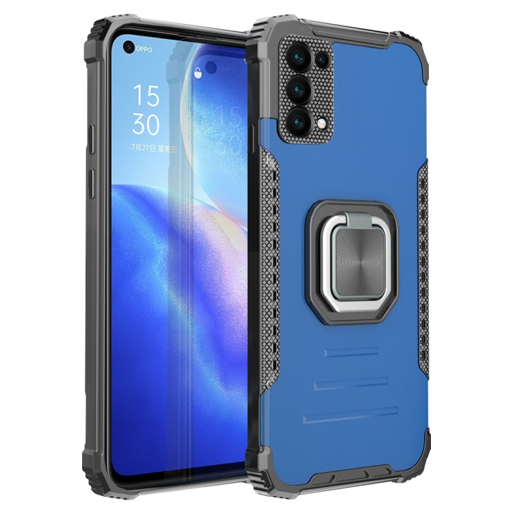 For OPPO Reno 5 Fierce Warrior Series Armor All-inclusive Shockproof Aluminum Alloy + TPU Protective Case with Ring Holder