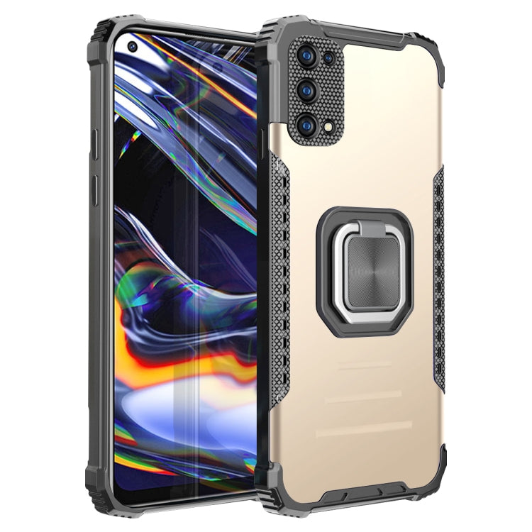 For OPPO Realme 7 Pro Fierce Warrior Series Armor All-inclusive Shockproof Aluminum Alloy + TPU Protective Case with Ring Holder