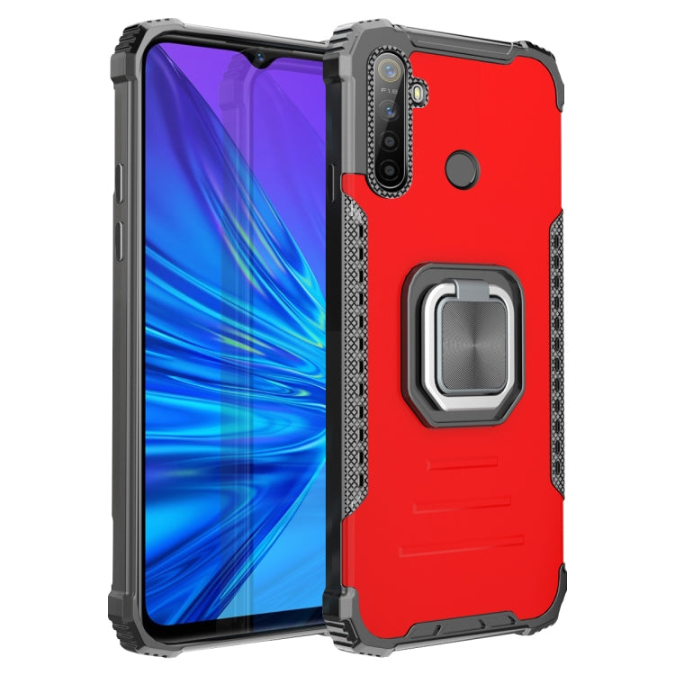 For OPPO Realme 5 Fierce Warrior Series Armor All-inclusive Shockproof Aluminum Alloy + TPU Protective Case with Ring Holder