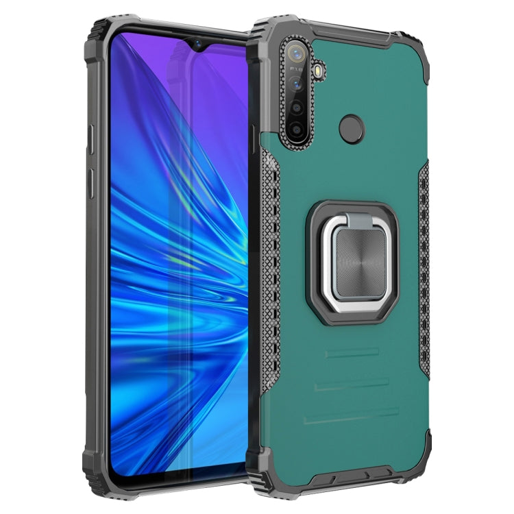 For OPPO Realme 5 Fierce Warrior Series Armor All-inclusive Shockproof Aluminum Alloy + TPU Protective Case with Ring Holder