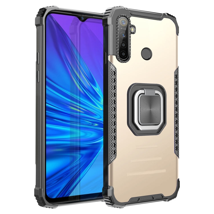 For OPPO Realme 5 Fierce Warrior Series Armor All-inclusive Shockproof Aluminum Alloy + TPU Protective Case with Ring Holder