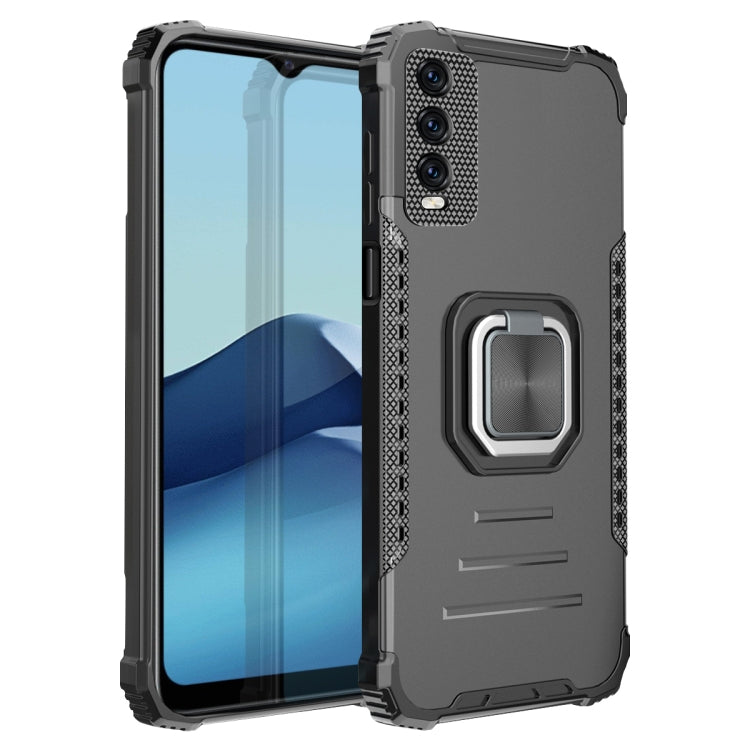 For vivo Y20 / Y20i / Y20s / Y12a / Y12s Fierce Warrior Series Armor All-inclusive Shockproof Aluminum Alloy + TPU Protective Case with Ring Holder