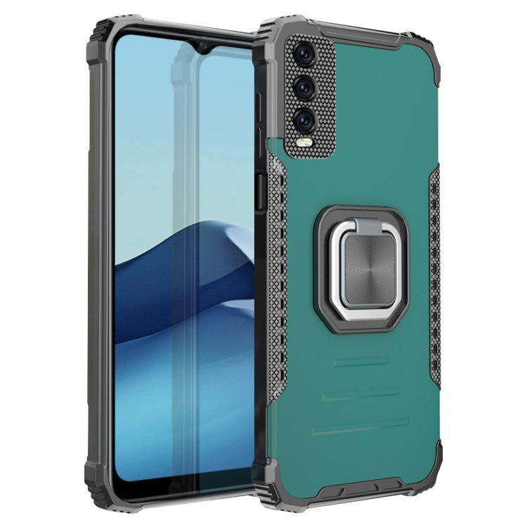 For vivo Y20 / Y20i / Y20s / Y12a / Y12s Fierce Warrior Series Armor All-inclusive Shockproof Aluminum Alloy + TPU Protective Case with Ring Holder