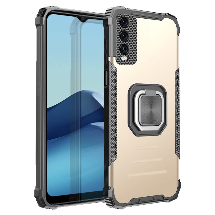 For vivo Y20 / Y20i / Y20s / Y12a / Y12s Fierce Warrior Series Armor All-inclusive Shockproof Aluminum Alloy + TPU Protective Case with Ring Holder