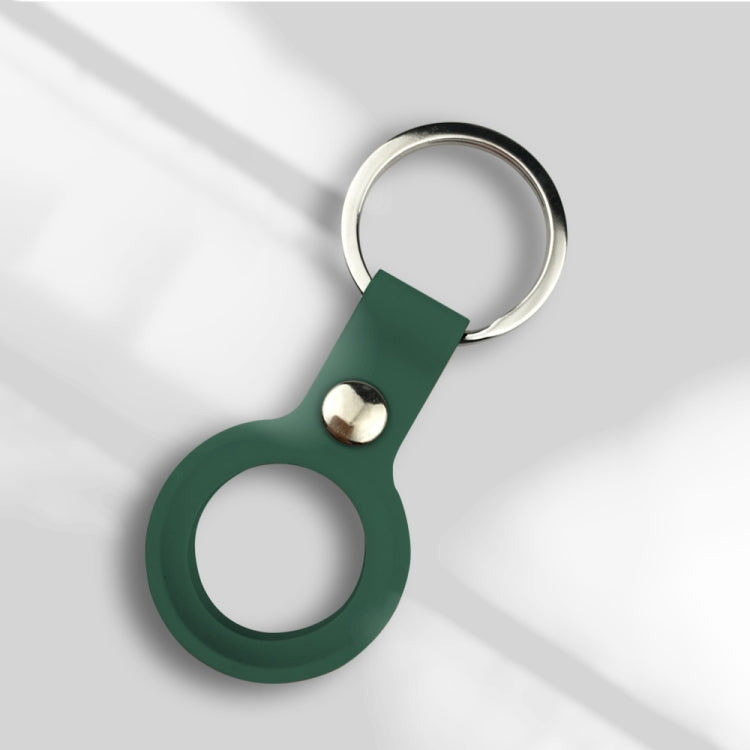 Liquid Silicone Shockproof Protective Cover Soft Case with Keychain Ring For AirTag