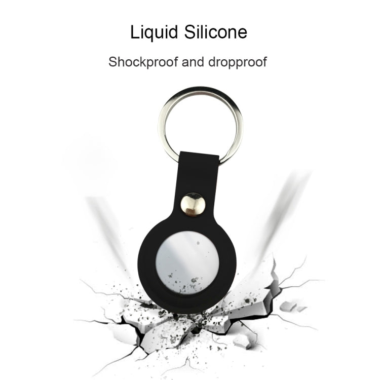 Liquid Silicone Shockproof Protective Cover Soft Case with Keychain Ring For AirTag