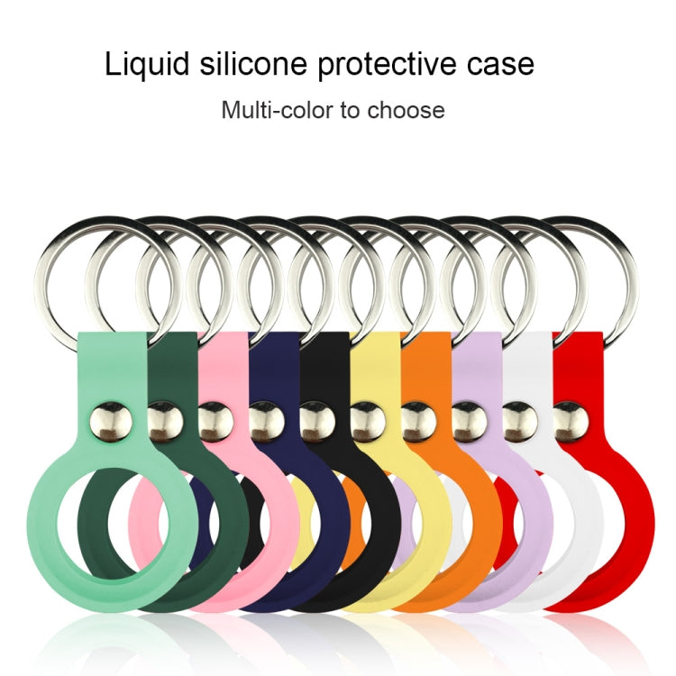 Liquid Silicone Shockproof Protective Cover Soft Case with Keychain Ring For AirTag