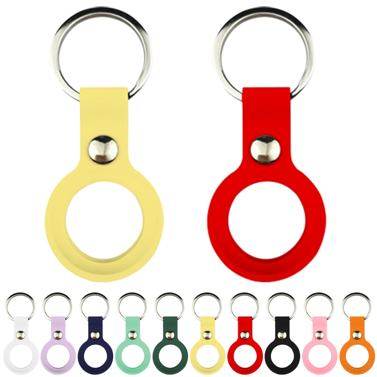 Liquid Silicone Shockproof Protective Cover Soft Case with Keychain Ring For AirTag