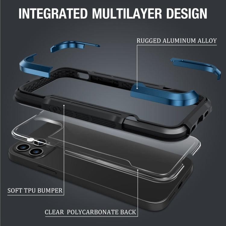 For iPhone 12 mini Metal Shockproof Transparent Protective Case