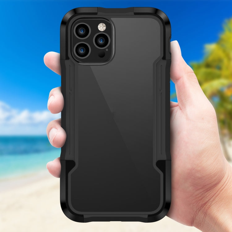 For iPhone 12 / 12 Pro Metal Shockproof Transparent Protective Case
