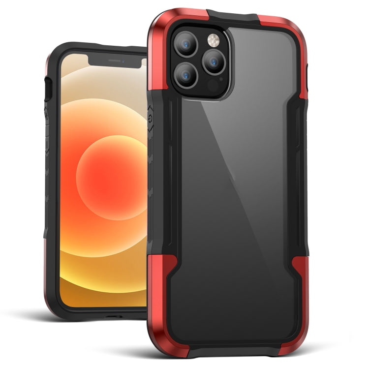For iPhone 12 / 12 Pro Metal Shockproof Transparent Protective Case