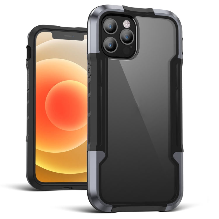For iPhone 12 / 12 Pro Metal Shockproof Transparent Protective Case